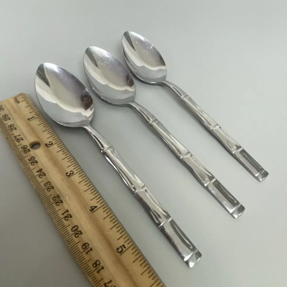 Reed & Barton Rebacraft Bamboo Teaspoons Set of 3 Stainless Steel Japan Flatware